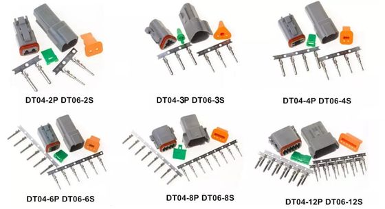 Dutsch imprägniern 4 Position Dt04-4p über geformtem unsymmetrischem Kabel