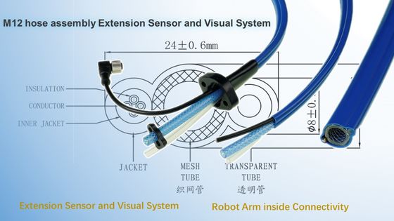 M12 Schlauch-Baugruppe Erweiterungs-Sensor und visuelles System für Roboter-Arm IO-Verbindungsstück