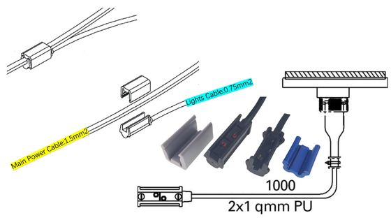 5A-20A Click-In Overmold Connector Automotive Wiring Harness mit optimierter Kabelunterstützung und Einzelmarkierungslicht
