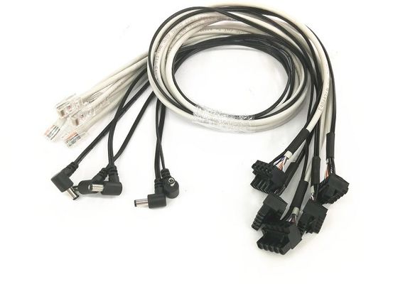 Rechtwinkliger industrieller Kabelbaum DC-Stromkabel Cat5e Utp 26awg / 4p Gy-Jacke