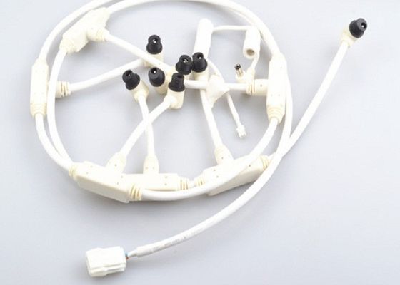 Kundenspezifisches elektronisches Kabelbaum-weißes Einspritzungskabel für geführte Verbindungsstücke