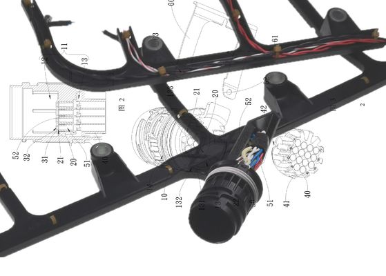 Tyco 3-1719887-1 Connector Cylinder Head Wiring Harness with Customized Length and PVC Copper Material for Automotive Applications